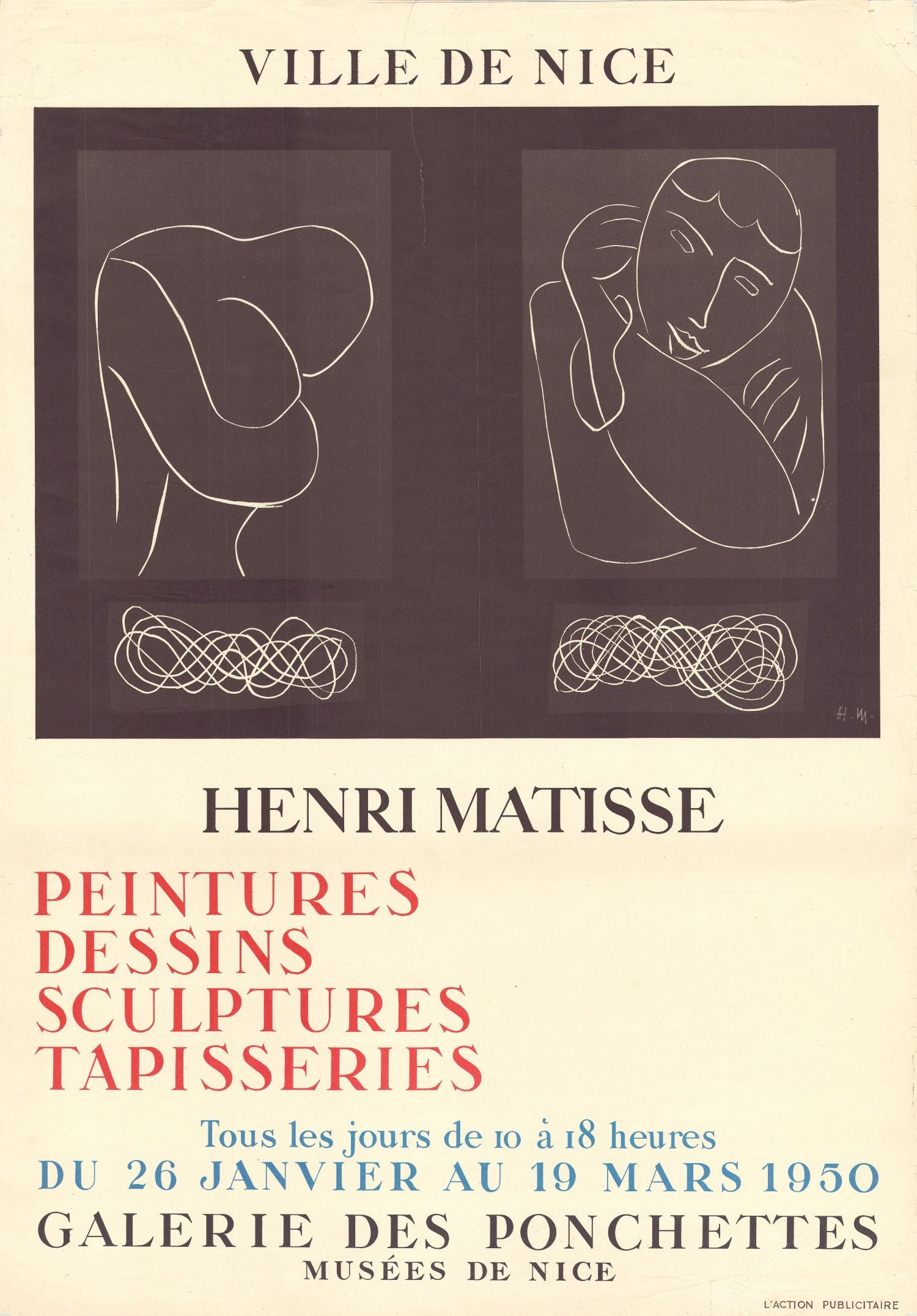 Peintures, Dessins, Sculptures, Tapisseries - Galerie des Ponchettes, Nice 1950