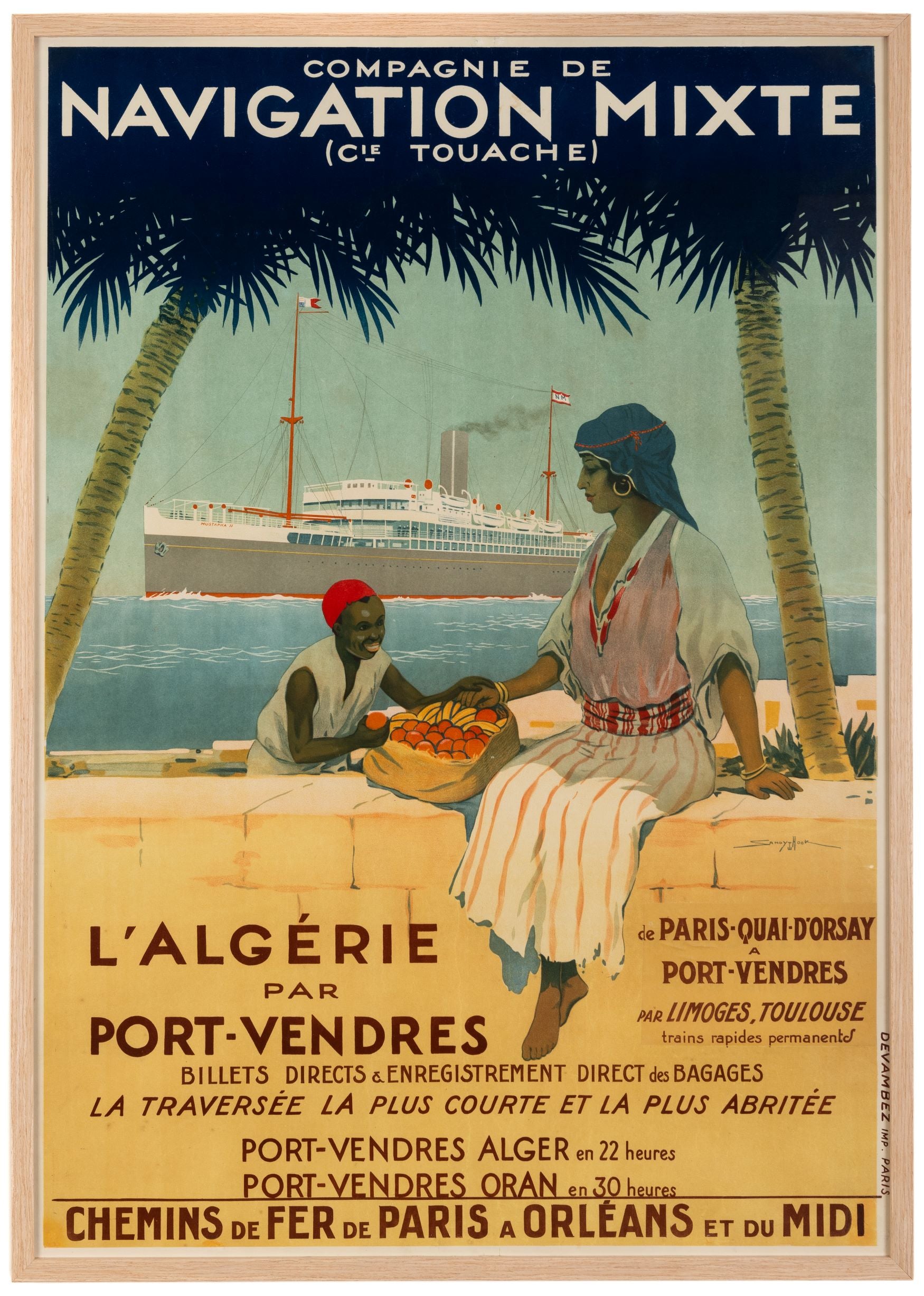 Compagnie De Navigation Mixte, Algeria via Port Vendres, 1920