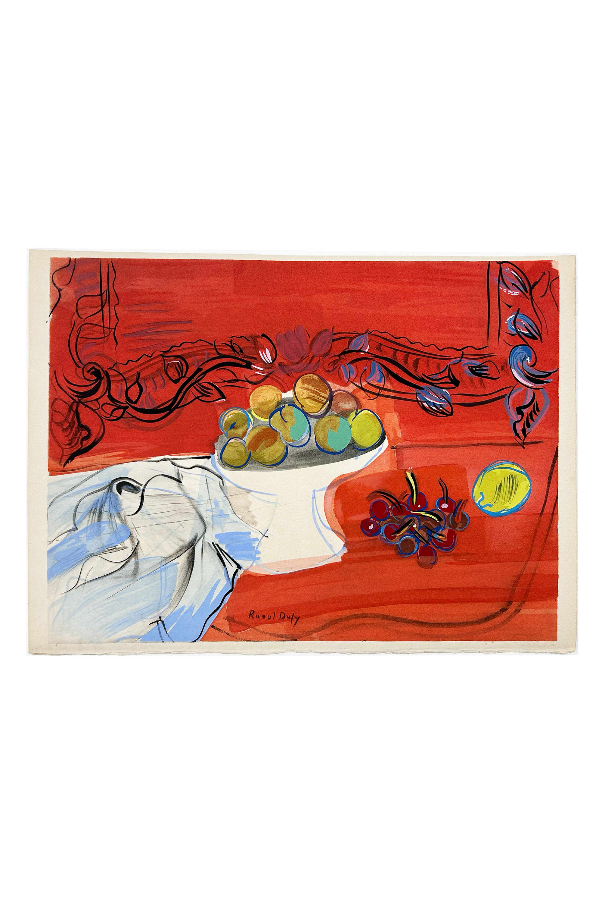 Peaches and Cherries on a Red Ground, 1953